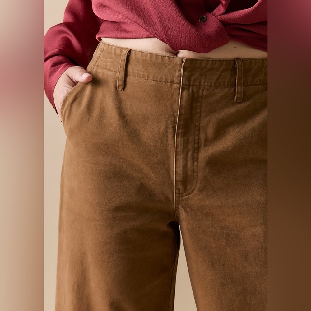 Francesca's Collections Brown Wide Leg Pants Aubrey Parks - Picture 4 of 7